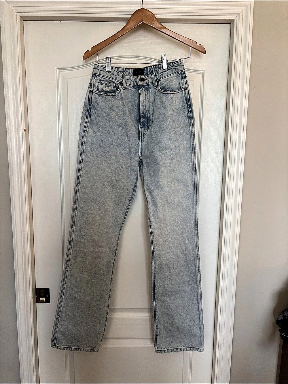 KHAITE DANIELLE Jean Women's High Rise Straight Leg Jeans in Blue sz 28